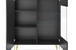 Czarna witryna na złotych nogach GOLDEN 3