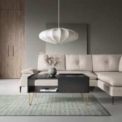 Czarny stolik kawowy na złotych nogach GOLDEN