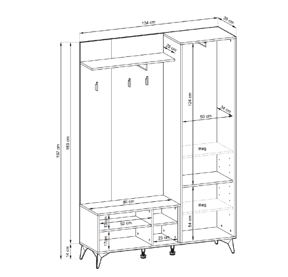 Garderoba do przedpokoju z jodełką DORATO 3