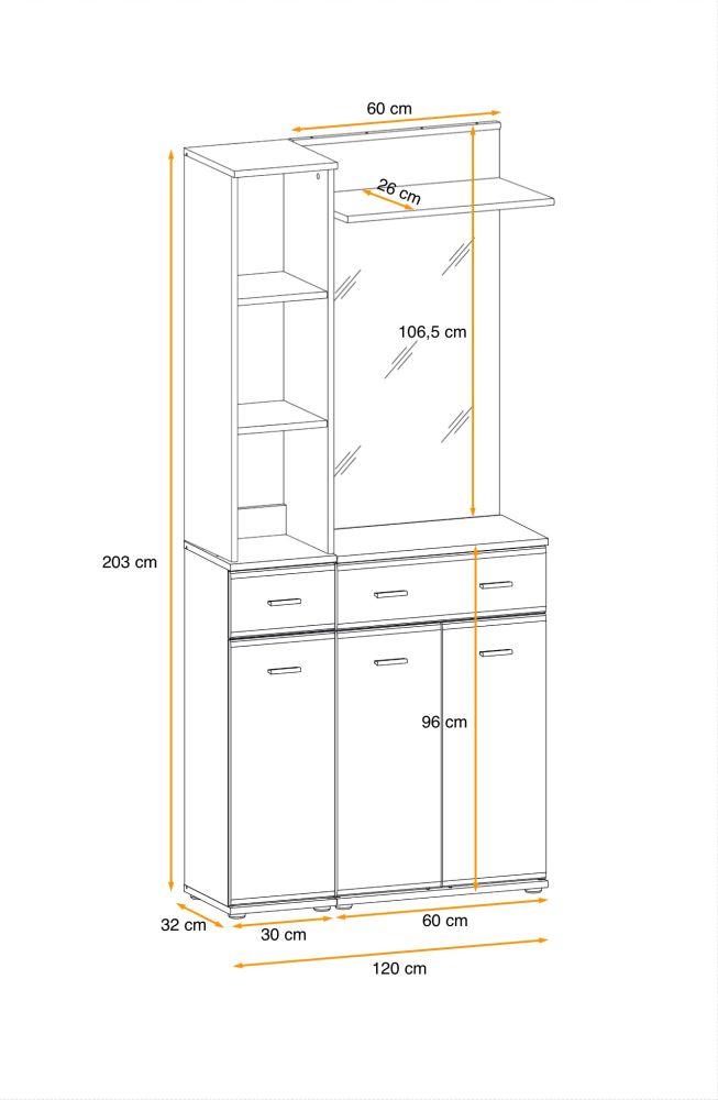 Garderoba z regałem ADEL 1 2
