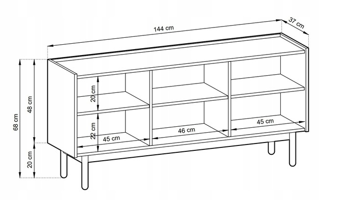 Komoda blat marmur BOHEMA 144cm 3D 3