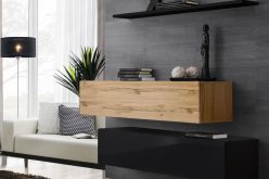 Komplet komód wiszących podłużnych do salonu w połysku