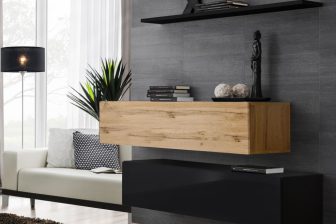 Komplet komód wiszących podłużnych do salonu w połysku