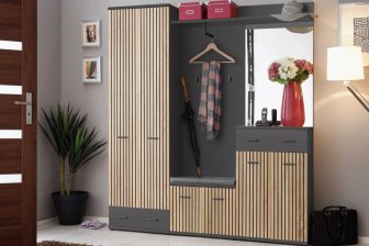 Komplet mebli do przedpokoju z lamelami i z szafą MARINO 3