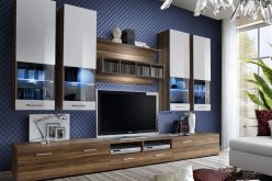 Meblościanka 300 cm na całą ścianę z witrynami DANDO - wybór kolorystyki 6