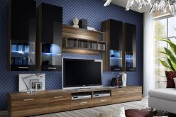 Meblościanka 300 cm na całą ścianę z witrynami DANDO - wybór kolorystyki 1