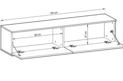 Szafka wisząca pod telewizor 135cm ORTO 1 - kilka kolorów 6