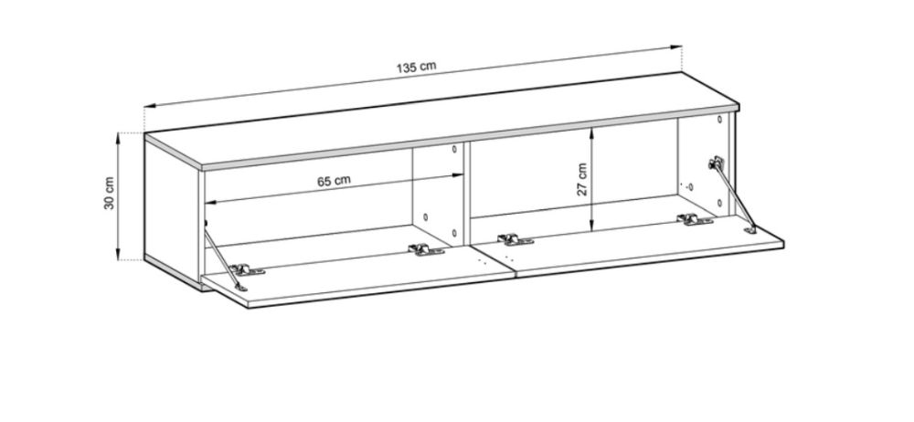 Szafka wisząca pod telewizor 135 cm z ozdobnymi frontami ORTO 2 - kilka kolorów 5