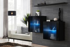 Zestaw witryn wiszących z oświetleniem w połysku BEST 3 4