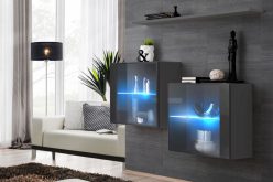 Zestaw witryn wiszących z oświetleniem w połysku BEST 3 3