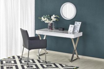 Biurko biały połysk w stylu glamour