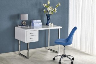 Białe biurko połysk glamour