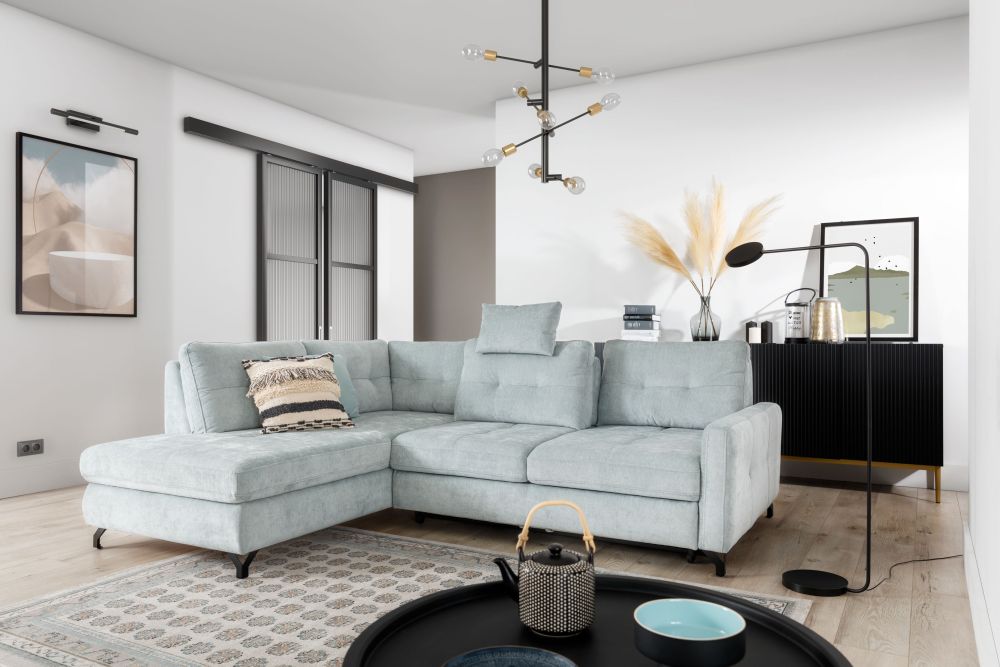 Kanapa narożna z regulowanymi oparciami z funkcją spania NADIRA L 2