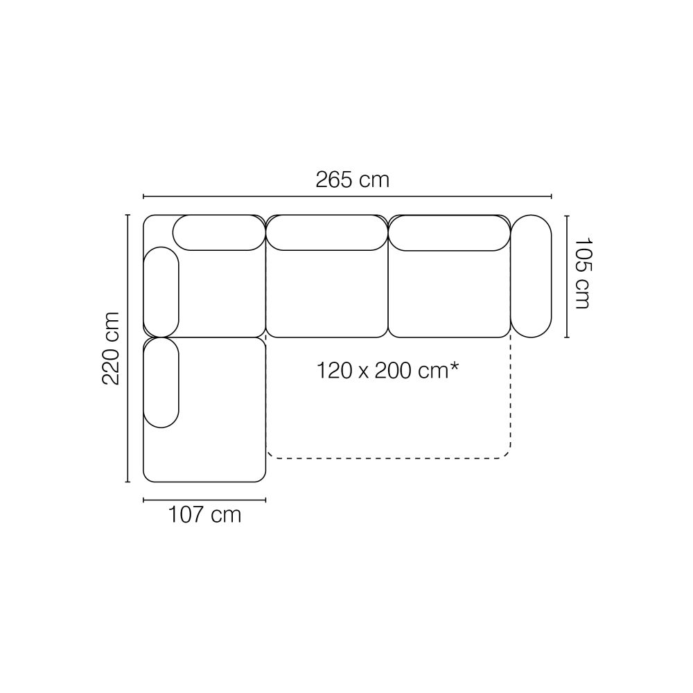 Miętowy narożnik z funkcją spania MABEL 2 5