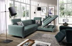 Miętowy narożnik z funkcją spania MABEL 2 3