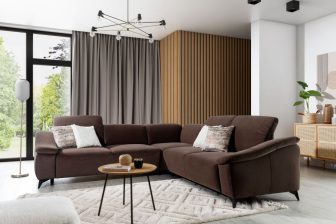 Narożnik czekolada duży rozkładany do spania codziennego