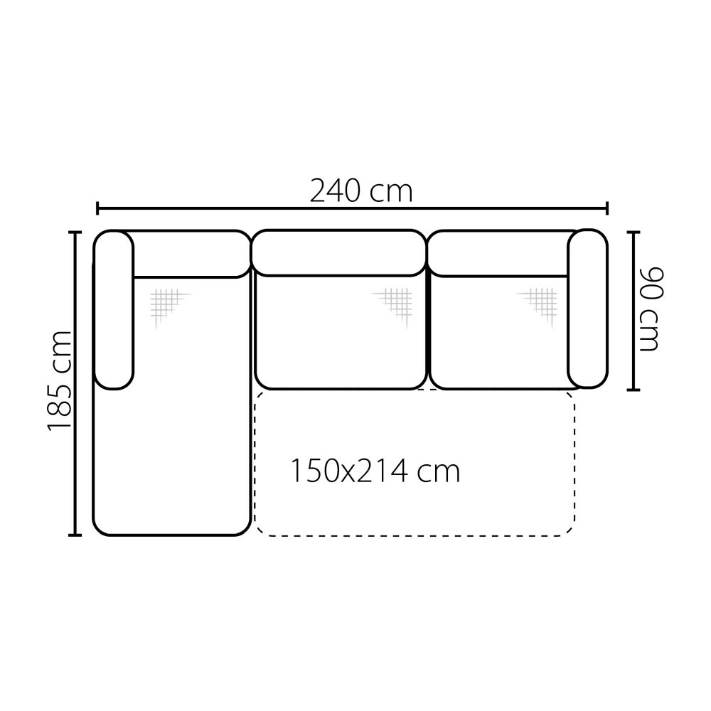 Narożnik z regulowanym oparciem z funkcją spania NADIRA 12