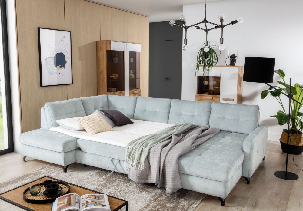 Ogromny narożnik w literze U rozkładany NADIRA U 7