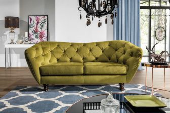 Sofa 3-osobowa w stylu glamour z kryształkami