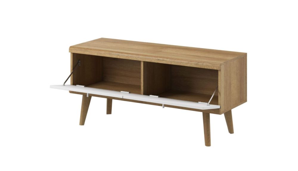 Mały stolik na telewizor w stylu skandynawskim PRIMAVERA 107cm 2