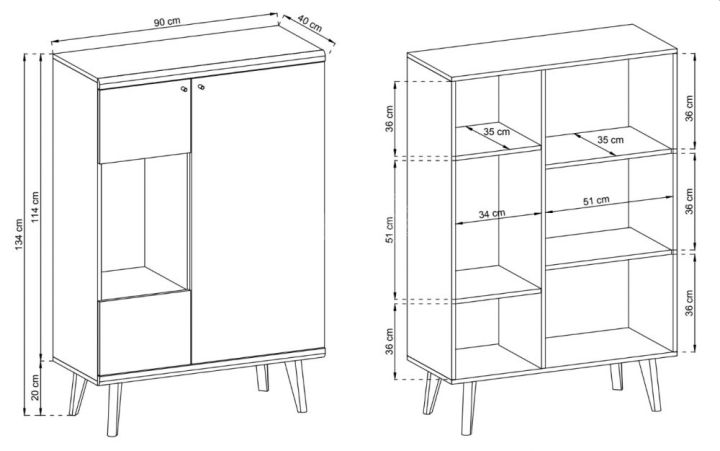 Niska witryna ze szkłem w stylu skandynawskim PRIMAVERA 90 2