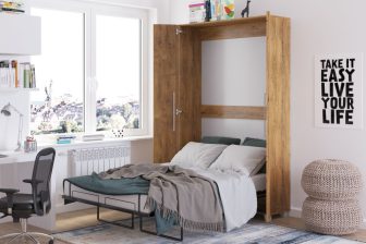 Dwuosobowe łózko chowane w szafie