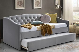 Łóżko podwójne z wysouwanym drugim spaniem