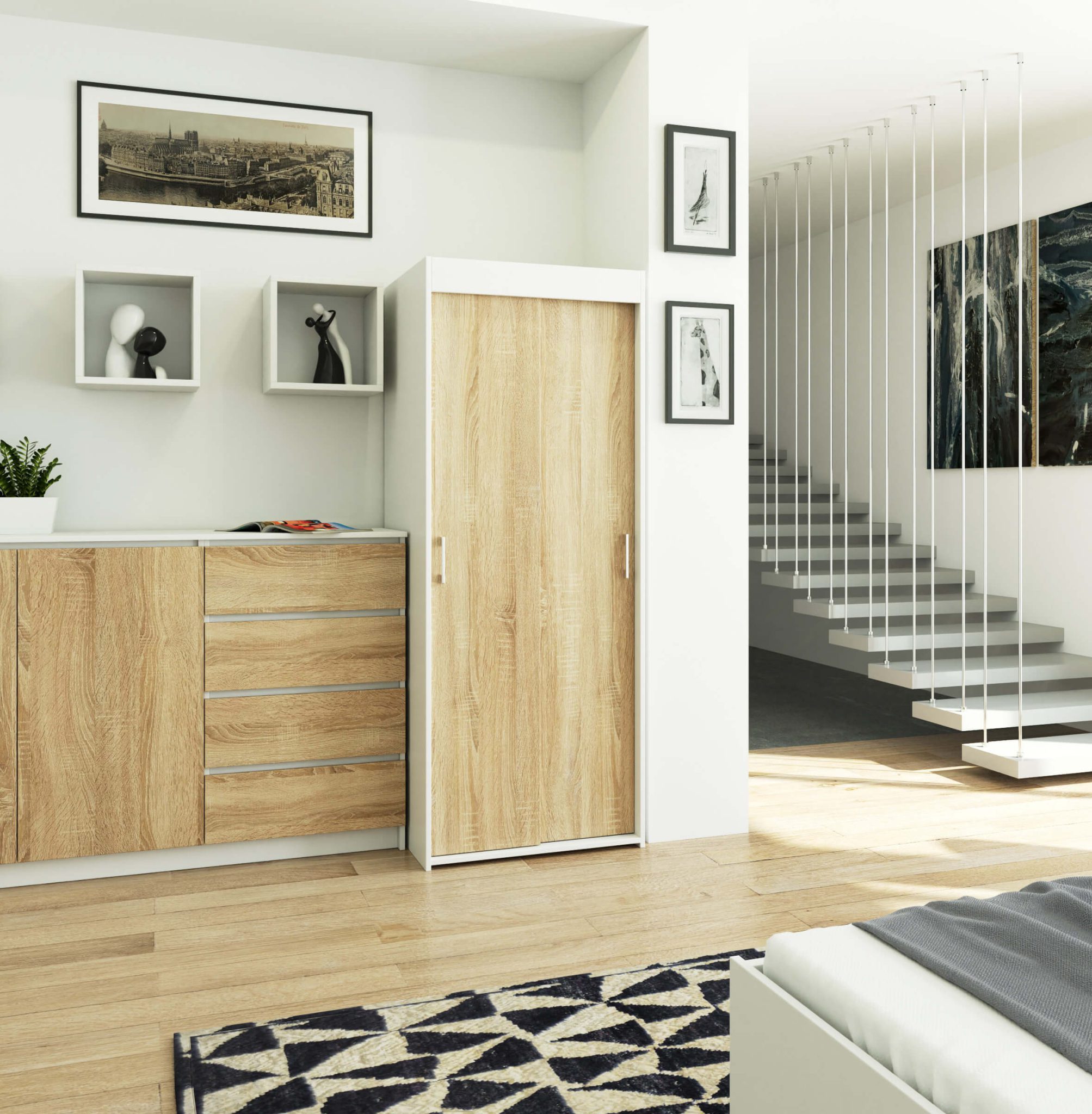 Mała garderoba do przedpokoju w nowoczesnym stylu