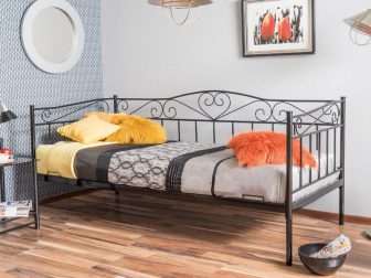Łóżko metalowe czarne lub białe 90x200 BORO