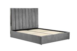 Łóżko z wysokim zagłówkiem, dużym pojemnikiem i wstawkami ze złota lub srebra PALAZZO 24