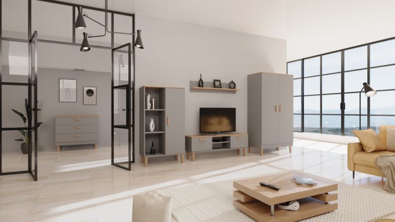 Meblościanka z szafą - 30 propozycji na doskonałą organizację przestrzeni w salonie ? 1