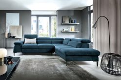 Duży narożnikz funkcją spania regulowane zagłówki wysokie nogi