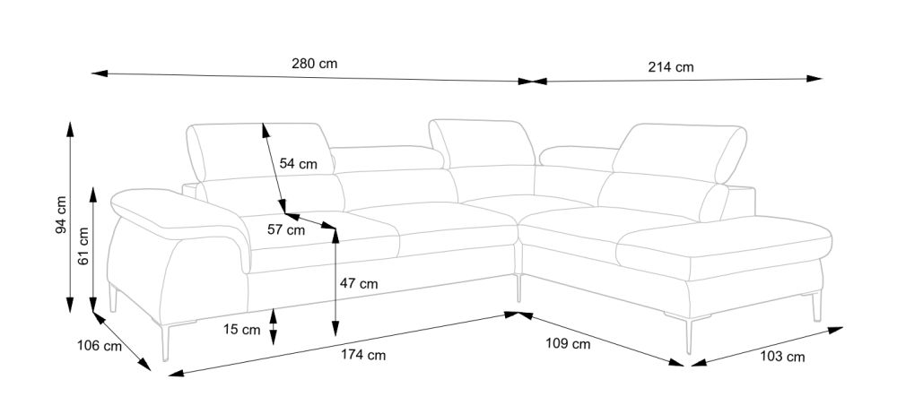 Narożnik z funkcją spania PREVIO L 1