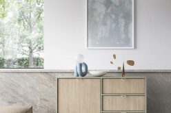 Komoday styl skandynawski z dekorem w jodełkę