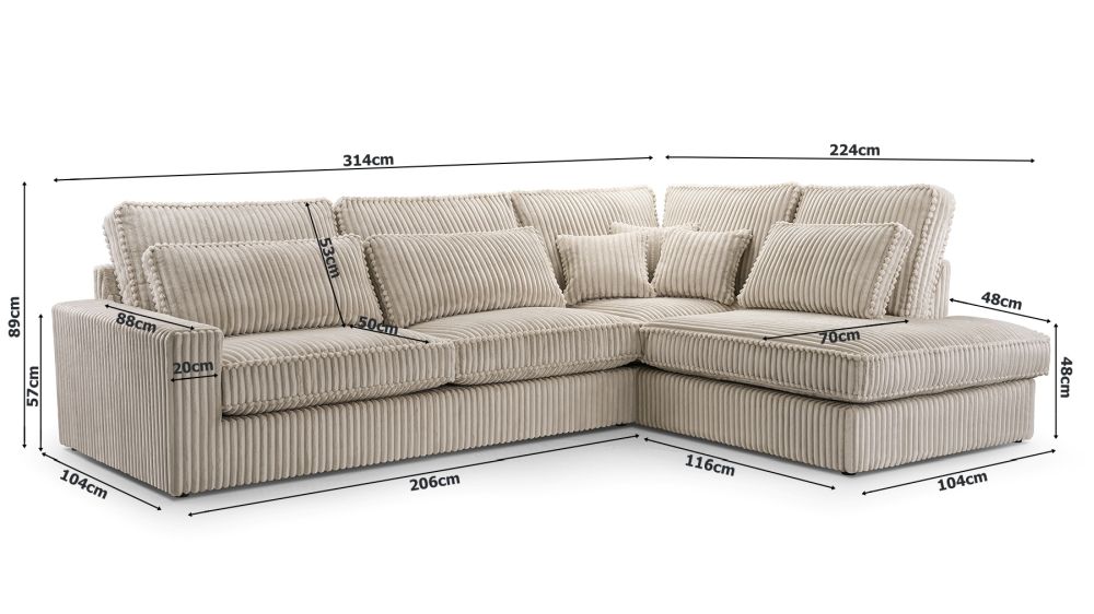 Narożnik w aksamitnym sztruksie GIULIA 15