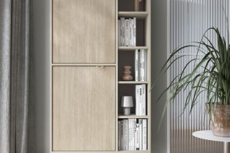 Regał pokojowy z dekorem w jodełkę FUTURO