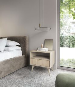 Stolik nocny skandynawski z dekorem w jodełkę FUTURO