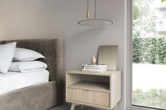 Stolik nocny skandynawski z dekorem w jodełkę FUTURO