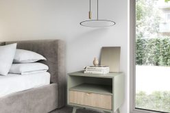 Stolik nocny skandynawski z dekorem w jodełkę FUTURO 2