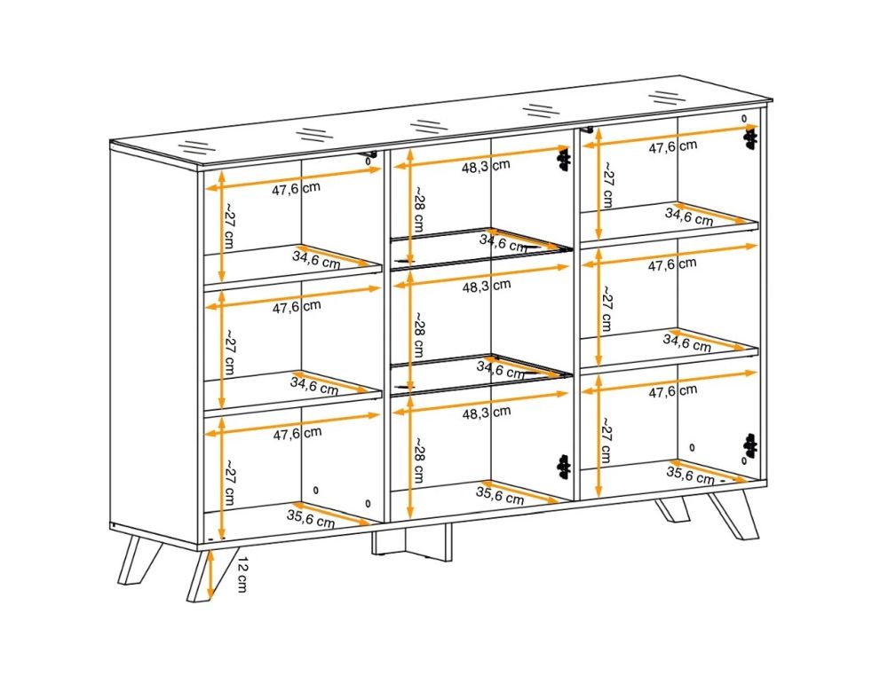 Komoda dębowa z oświetleniem 150cm TOMA 3