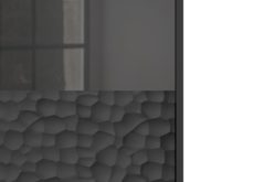 Czarna wysoka witryna z dekorem i na złotych nogach BULLO 6