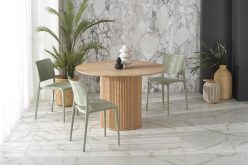 Stół okrągły dębowy z lamelową podstawą