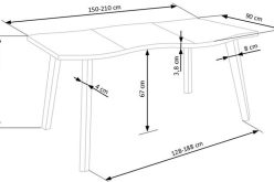 Stół z pofalowanym blatem rozkładany 150-210 DICKSON 2 13