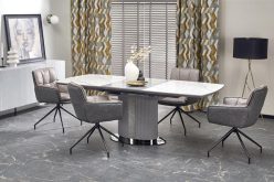 Szary stół z marmurowym blatem rozkładany