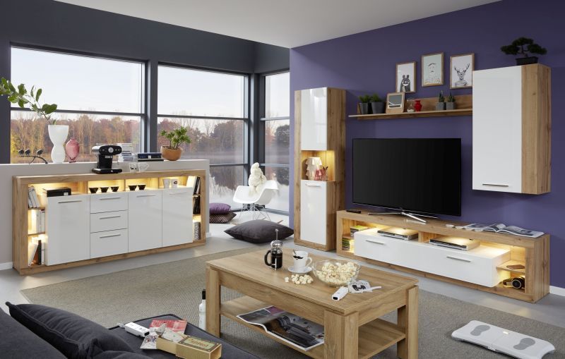 Meblościanka biała z drewnem – 20 sposobów na aranżacje oddającą ciepło wnętrza ? 2