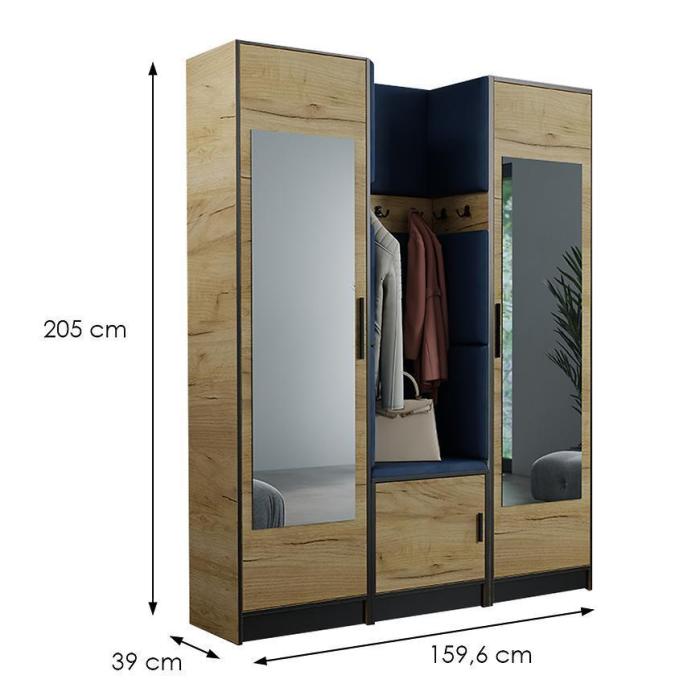 Pojemna garderoba do przedpokoju w stylu loft RUBI 12 9
