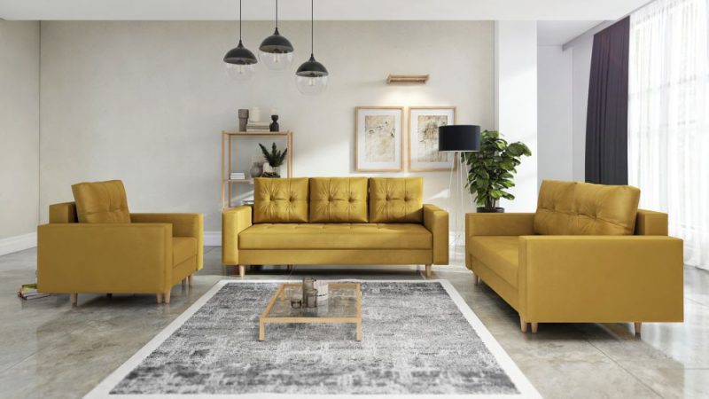 Sofa 3 osobowa z fotelem