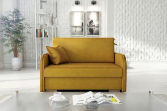 Musztardowa Sofa Jednoosobowa