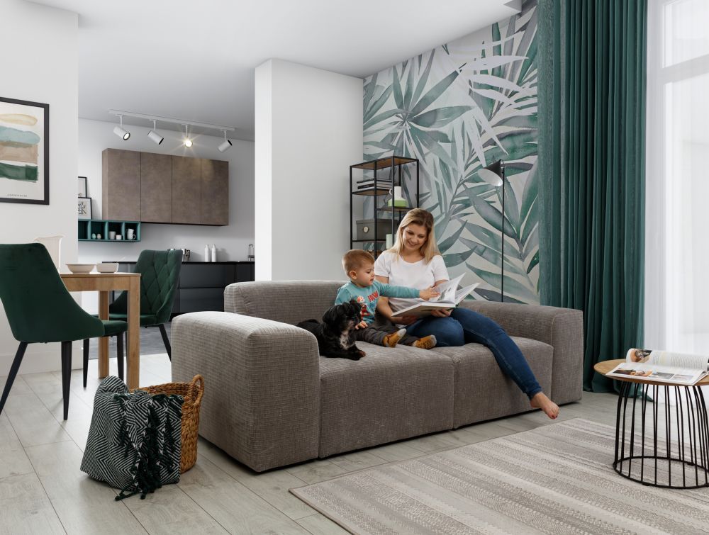 Sofa modułowa z głębokim siedziskiem