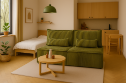 Mała kanapa z barrdzo dużą powierzchnią spania